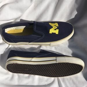 U of M Michigan University slip on shoes.